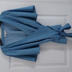 Chambray Wrap Top